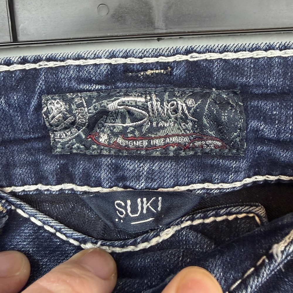 Silver Jeans‎ Co Suki Mid Skinny Jeans Womens 27x31 Blue Super Stretch Denim - Picture 3 of 10
